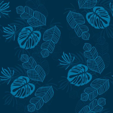 Beyaz yaprakları ile tropikal desen