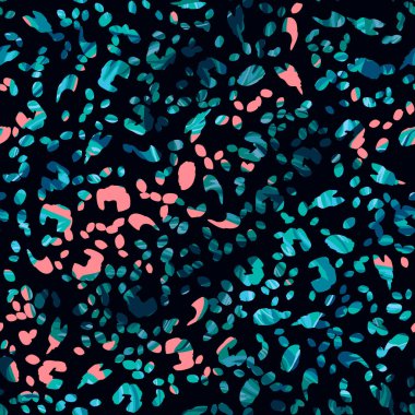 Leopar baskılı parlak Dikişsiz desen. Renkli leopar dokusu. Hayvan deseni.