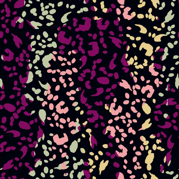 Яркий бесшовный рисунок с отпечатком леопарда. Цвет леопардовой текстуры. Животный узор . — стоковый вектор