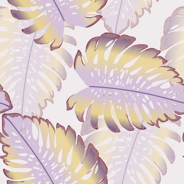 Monstera part. Modèle tropical sans couture avec des feuilles. — Image vectorielle