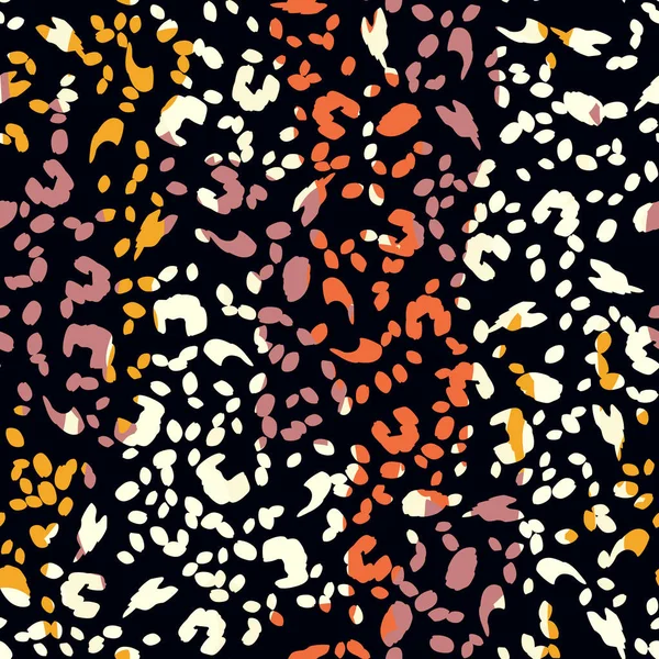 Яркий бесшовный рисунок с отпечатком леопарда. Цвет леопардовой текстуры. Животный узор . — стоковый вектор