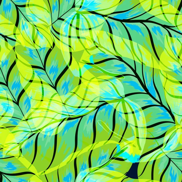 Modèle tropical de feuille de banane. Modèle sans couture de vecteur de feuille de banane. Fond tropical avec feuilles . — Image vectorielle