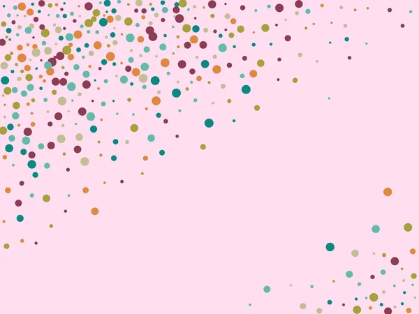 Праздничный фон с разноцветными конфетти. Желтые, розовые, голубые круги, но на белом фоне. Летучие конфетти. — стоковый вектор