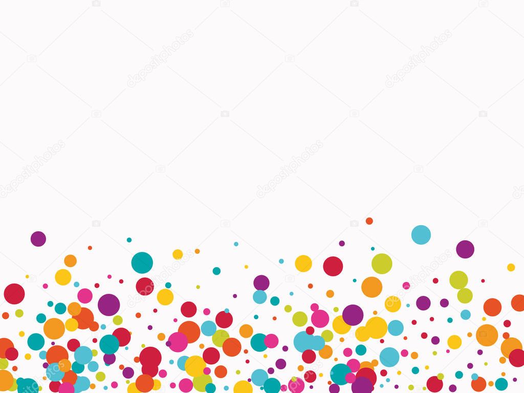 Celebrate color circle vector confetti background.