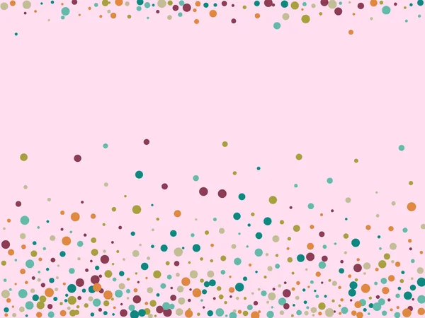 Fundo festivo com confete multicolorido. Amarelo, rosa, círculos azuis, mas contra um fundo branco. Confeitaria voadora. — Vetor de Stock