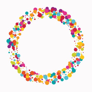 Renk çemberi vektör konfeti arka planı kutlayın.