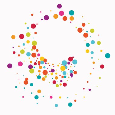 Renk çemberi vektör konfeti arka planı kutlayın.