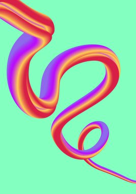 Yeşil arka planda pembe 3d elemanları ile Müzik posteri.