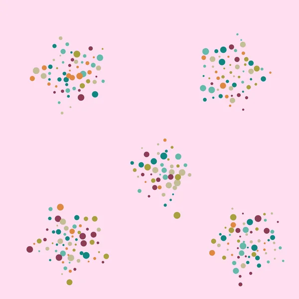 Fond festif avec confettis multicolores. Cercles jaunes, roses, bleus mais sur fond blanc. Confettis volants. — Image vectorielle