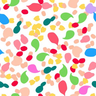 Memphis pürüzsüz desenli boya damlalarıyla.