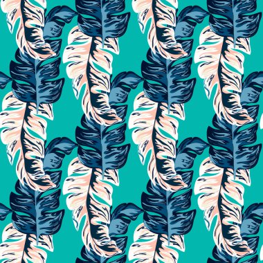 Muz tropik çiçekli desenler bırakır.