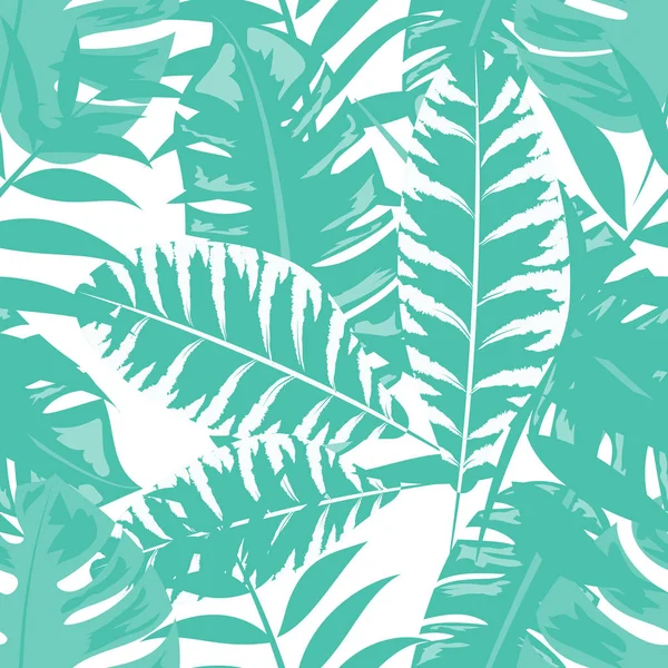 Feuille tropicale motif floral sans couture. — Image vectorielle