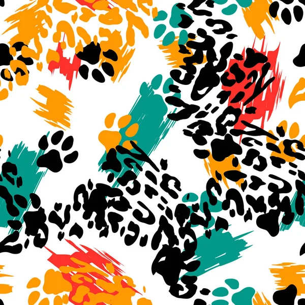 Djur print hud leopard, gepard tropiskt mönster — Stock vektor