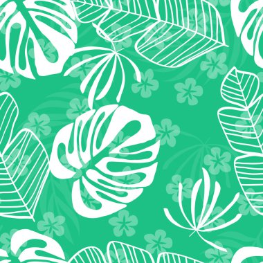 Tropik, dikişsiz beyaz yapraklı canavar.