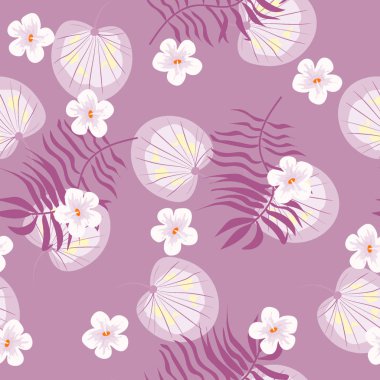 Yaprakları ile tropikal seamless modeli