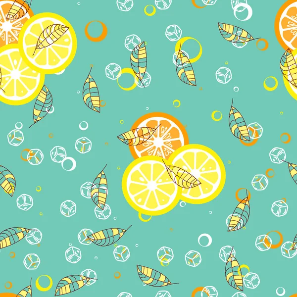 Фруктовый узор с лимоном и лаймом — стоковый вектор