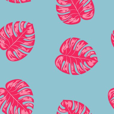 Yaprakları ile tropikal Dikişsiz desen. Güzel tropikal izole yaprakları. Kumaş için yaprakları ile moda yaz arka plan, duvar kağıdı, kağıt, kapakları.