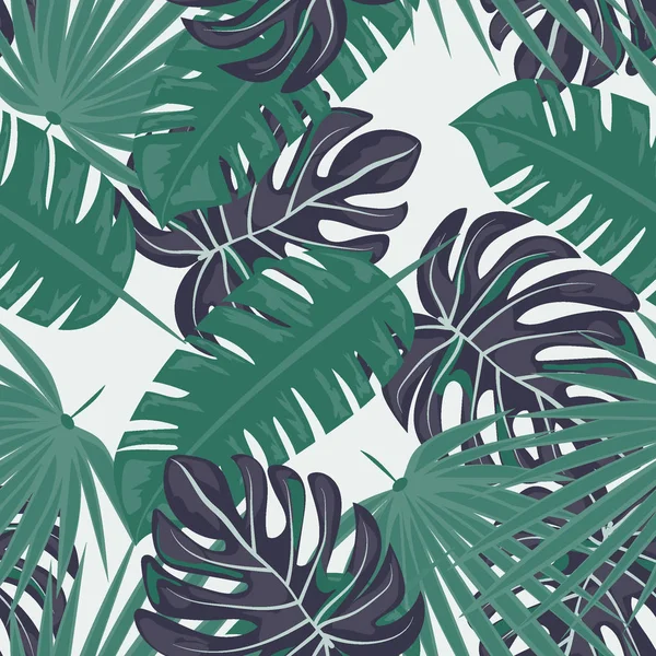 Yaprakları ile tropikal Dikişsiz desen. Güzel tropikal izole yaprakları. Kumaş için yaprakları ile moda yaz arka plan, duvar kağıdı, kağıt, kapakları.