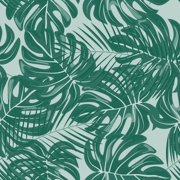 Padrão sem costura tropical com folhas. Lindas folhas isoladas tropicais. Fundo de verão na moda com folhas para tecido, papel de parede, papel, capas . —  Vetores de Stock