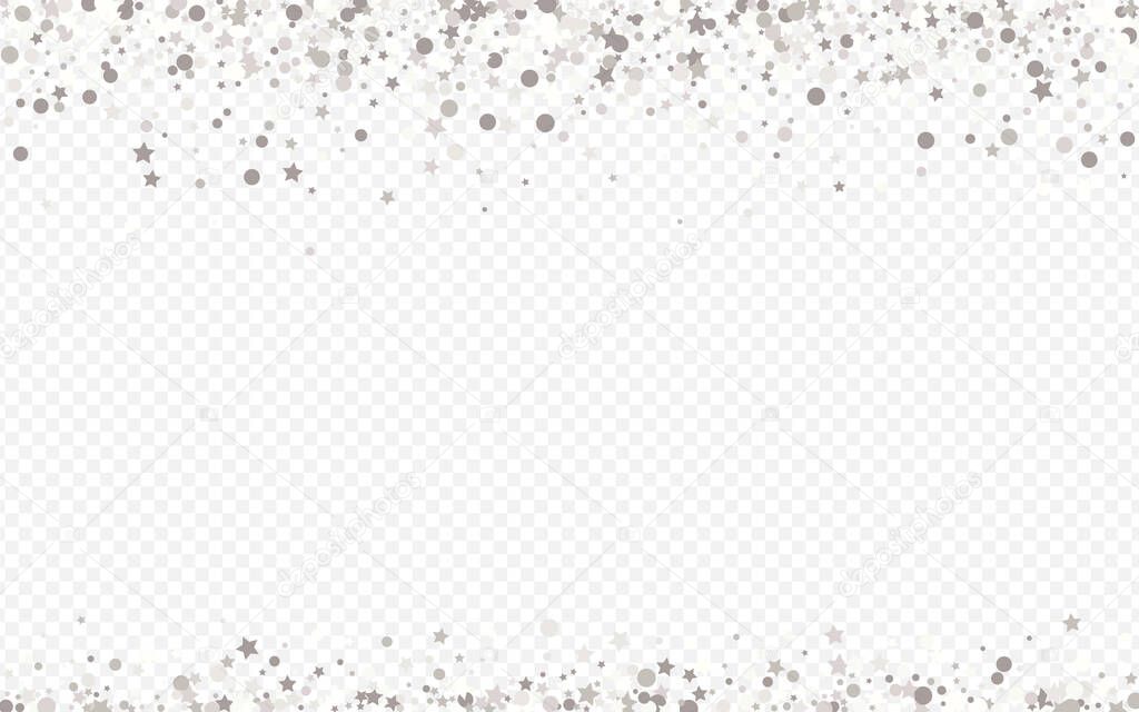 White Confetti Holiday Transparent Background. 