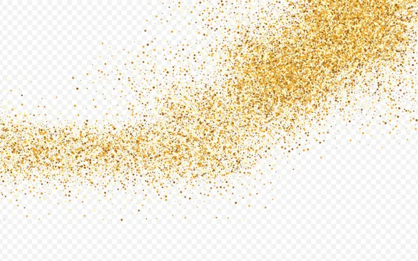 Gold Confetti Holiday Transparent bakgrund. — Stock vektor