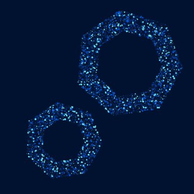 Mavi Dekorasyon Dijital Parıltı Çizimi. Beyaz 