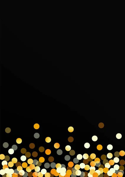 Gold Polka Vector schwarzer Hintergrund. Weihnachten — Stockvektor