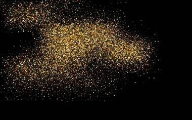 Altın Sequin Parlak Siyah Arkaplan. Vektör Parıltısı 
