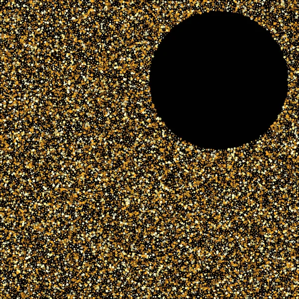 Golden Dot Glamour Black Bakgrund. Glänsande cirkel — Stock vektor