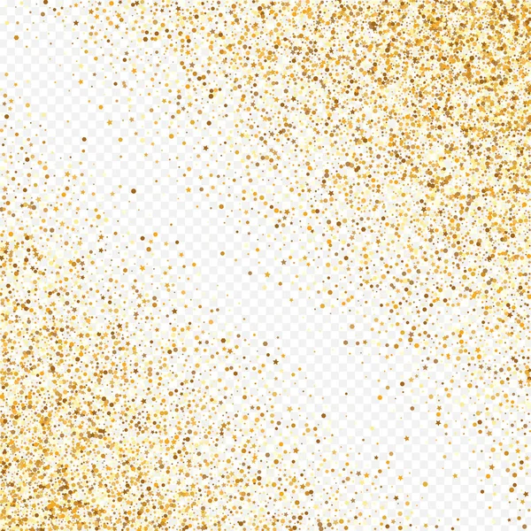 Golden Rain Holiday Transparenter Hintergrund. Kunst — Stockvektor