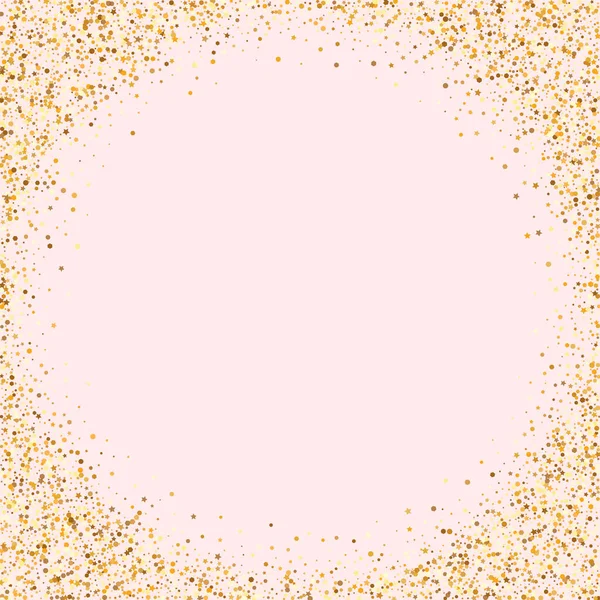 Розовый фон эффекта золотой польки. Падающий блеск — стоковый вектор