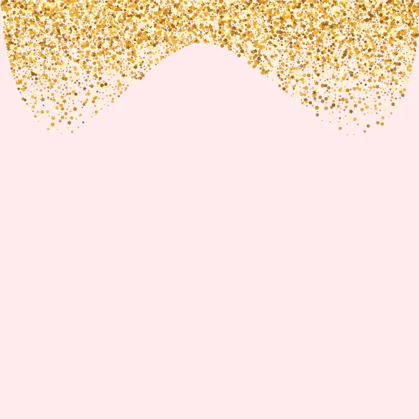 Gold Rain Effect Pink Background. Bright Shine — Stock Vector