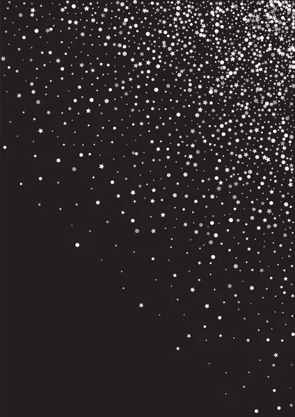 Argento Confetti vacanza sfondo nero. — Vettoriale Stock