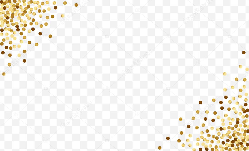 Gold Celebration Confetti Design. Birthday Polka 