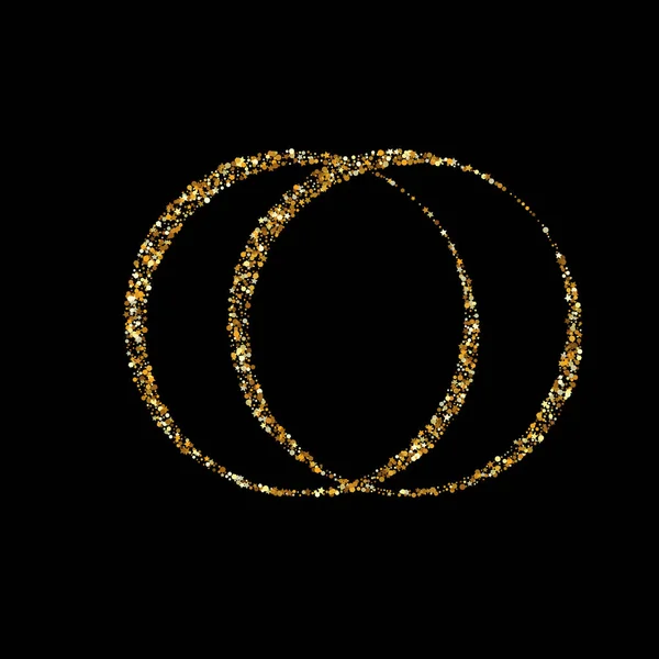 Złoty krąg jasne czarne tło. Boże Narodzenie — Wektor stockowy