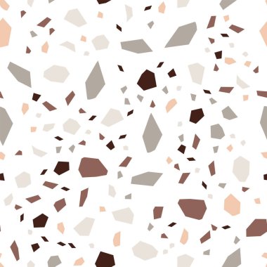 Beyaz Terrazzo Duvar Vektörü Kusursuz Desen. 