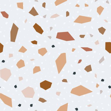 ve Kırmızı Terrazzo Döşeme Vektörü Kusursuz Desen. 