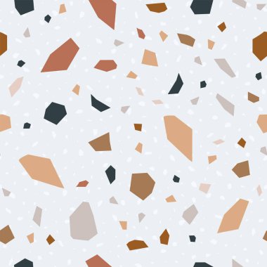 Mavi ve Beyaz Terrazzo Döşeme Vektörü Kusursuz 