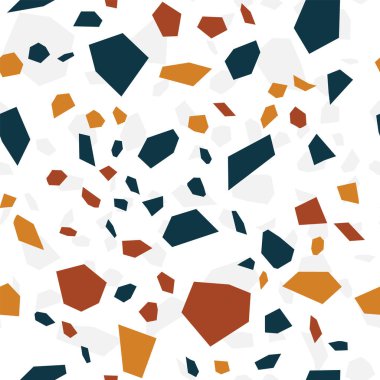 ve Kırmızı Terrazzo Duvar Vektörü Kusursuz Desen. 