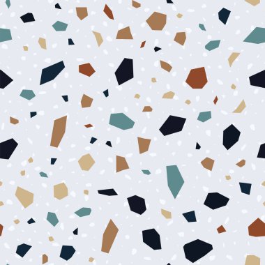 Mavi ve Beyaz Terrazzo Duvar Vektörü Kusursuz 