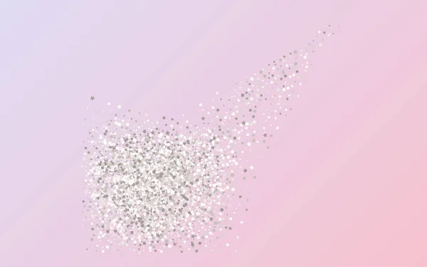 White Sequin Falling Pink Background. Effect — Stock Vector