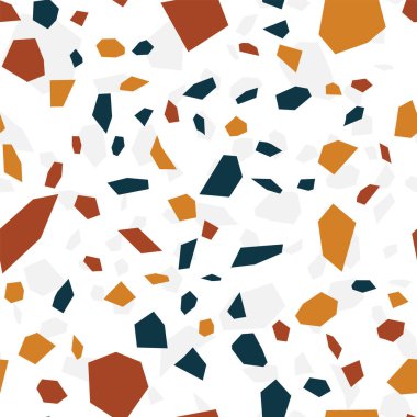 Beyaz Terrazzo Duvar Vektörü Kusursuz Desen. 