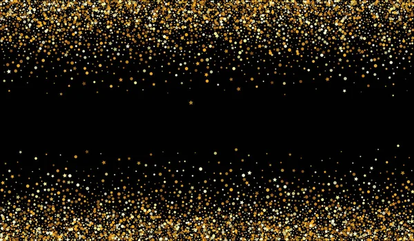 Złoty okrągły papier czarne tło. Glamour blask — Wektor stockowy