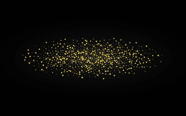 Glow Light giallo sfondo nero. Paillettes d'oro — Vettoriale Stock