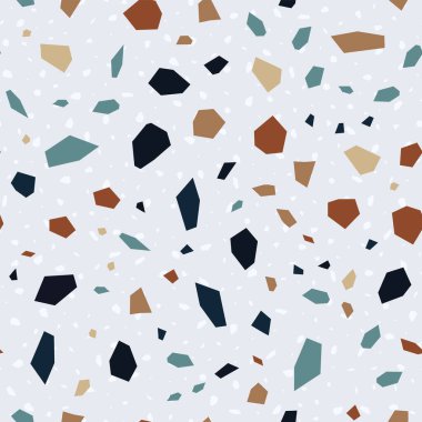 ve Kırmızı Terrazzo Döşeme Vektörü Kusursuz Desen. 