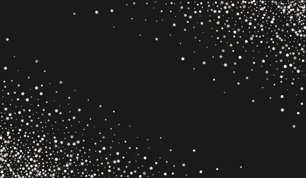Silverregn Transparent svart bakgrund. Ljus — Stock vektor