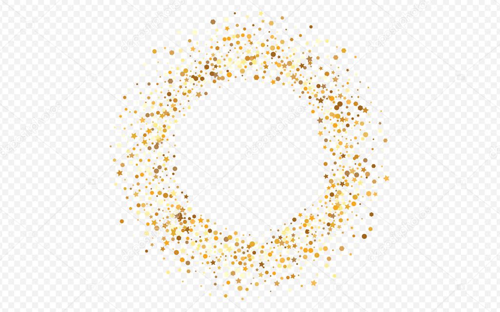Gold Polka Art Transparent Background. Bridal Dot 