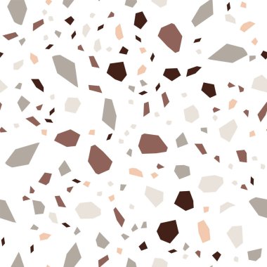 Beyaz Terrazzo Duvar Vektörü Kusursuz Desen. 