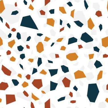 Beyaz Terrazzo Duvar Vektörü Kusursuz Desen. 