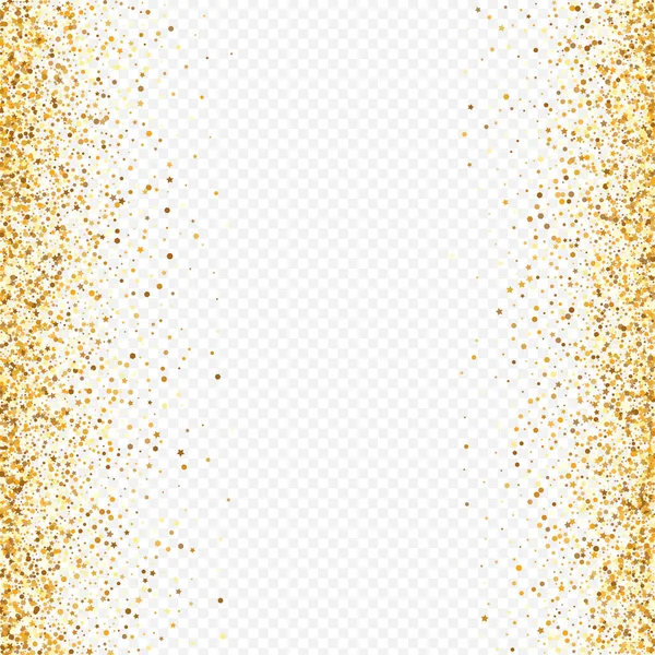 Gold Sparkle Falling Transparent Background. Rich — Stock Vector